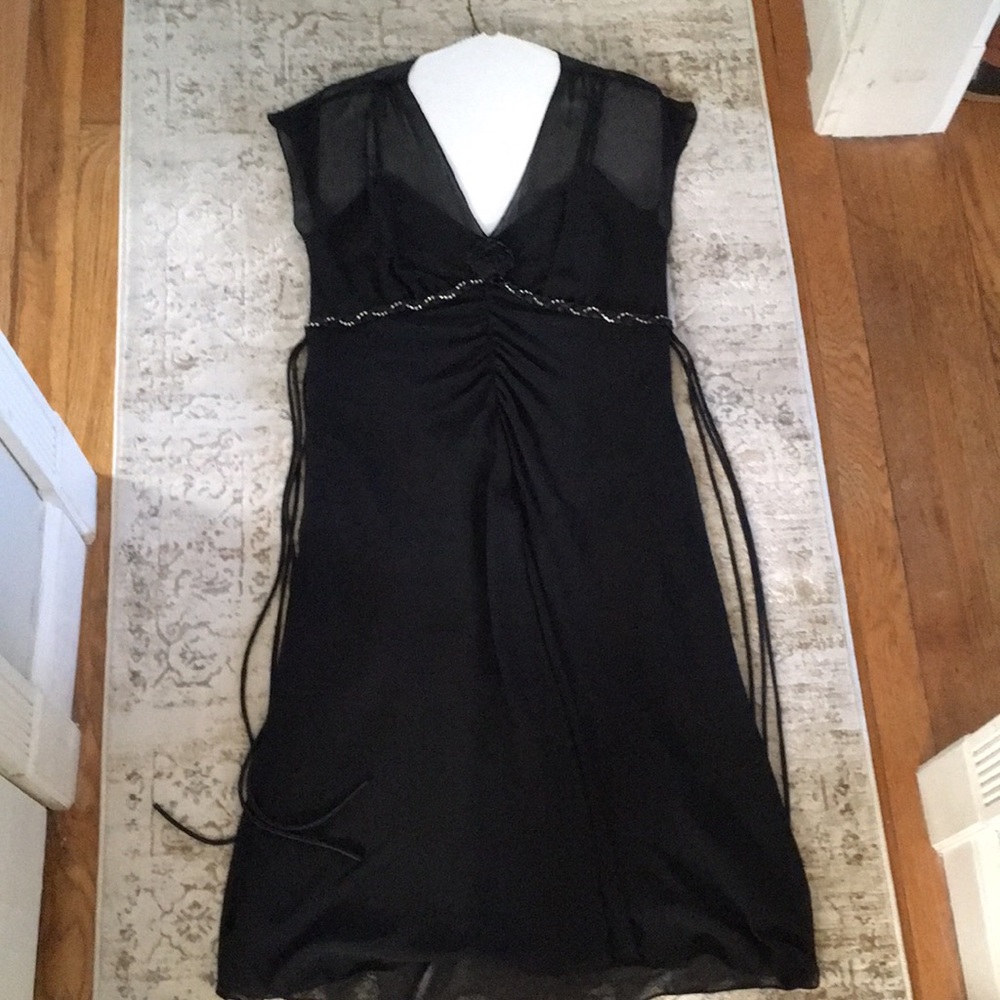 Little black dress w rhinestone detail